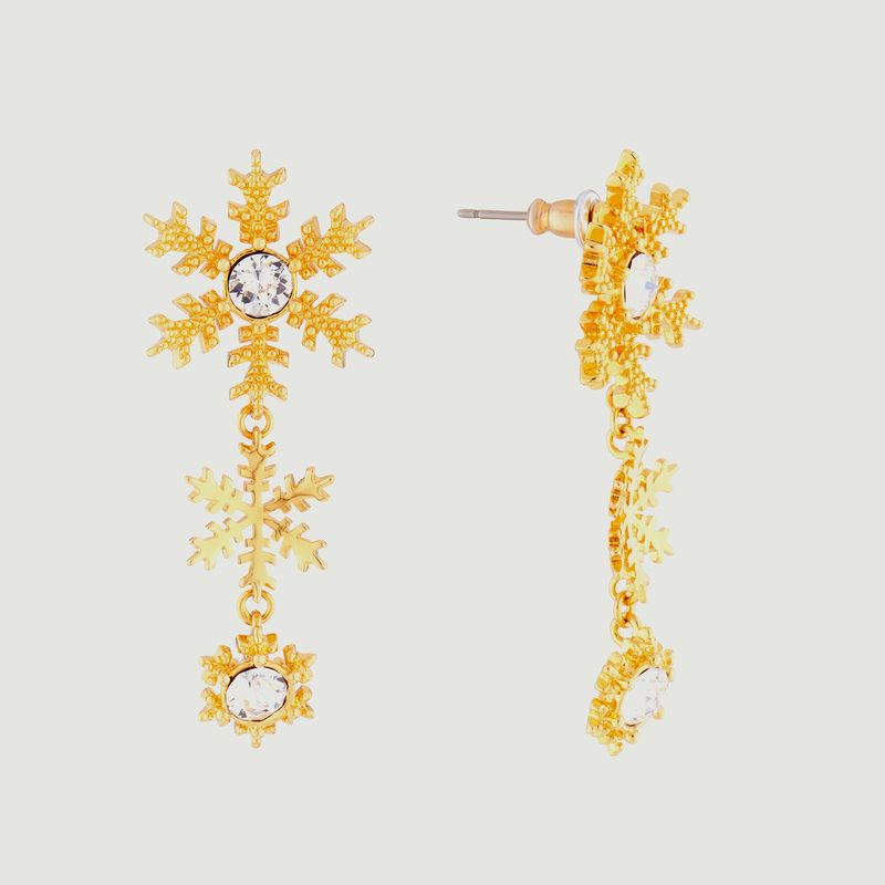 Snowflakes dangling stud earrings - Les Néréides