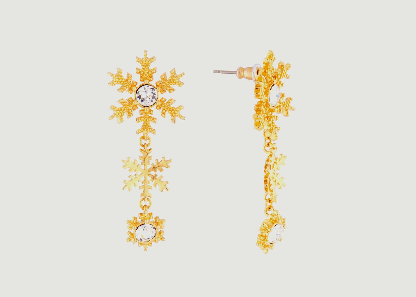 Snowflakes dangling stud earrings - Les Néréides