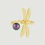 Bague ajustable petite libellule et perle iridescente - Les Néréides