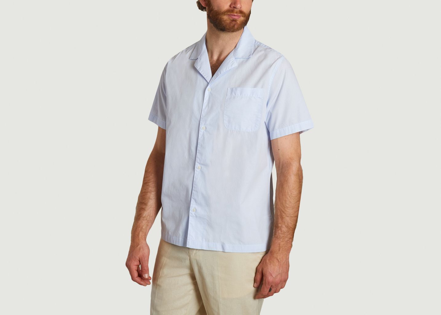 Leland Poplin Stripe SS Shirt - Les Deux