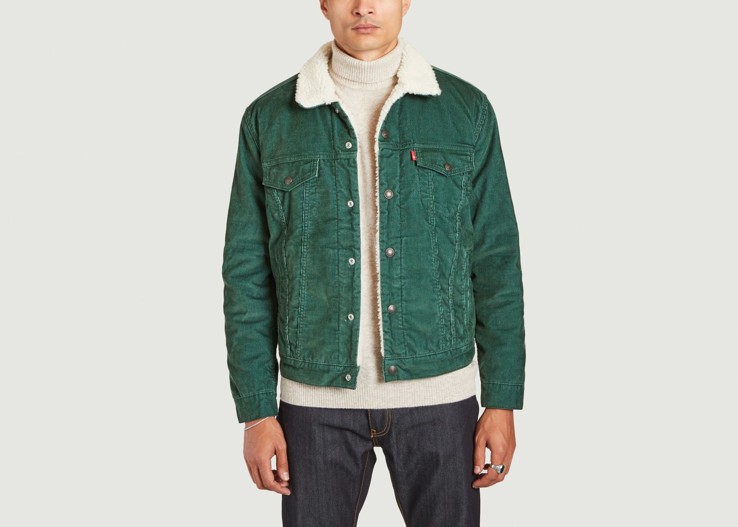 hooded sherpa trucker levis