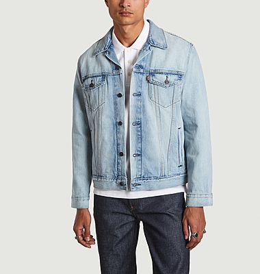 Washed denim jacket with straight cut