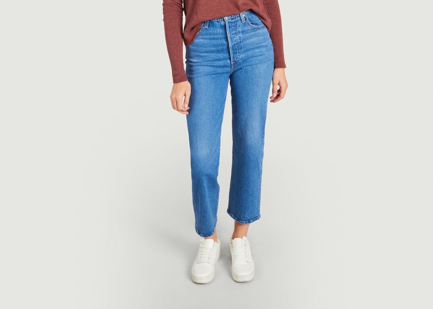 Ribcage Ankle straight jeans in cotton and elastane Denim Levi's Red Tab |  L'Exception