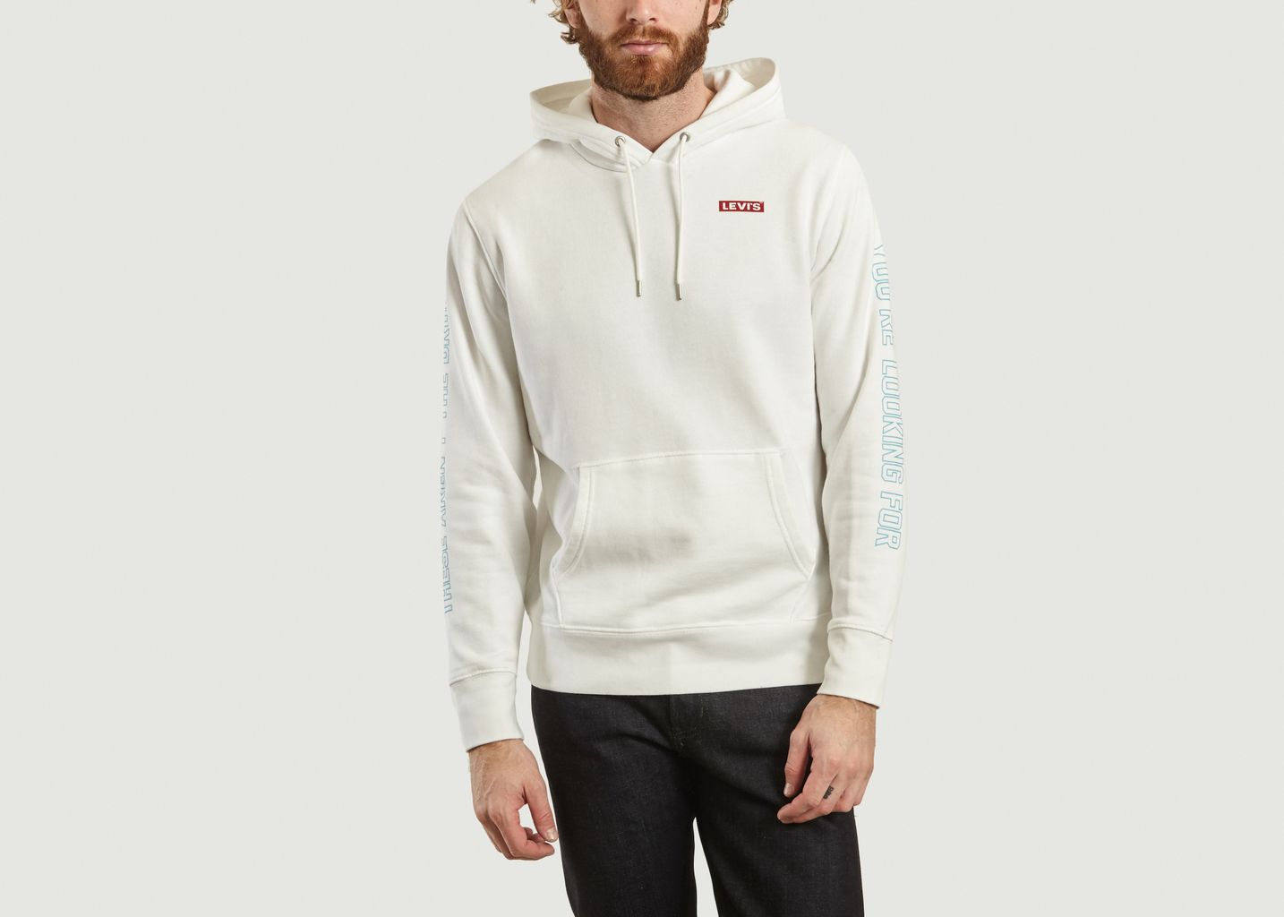 levi's red white and blue hoodie