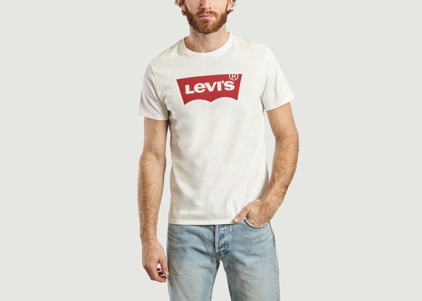 white and red levis t shirt