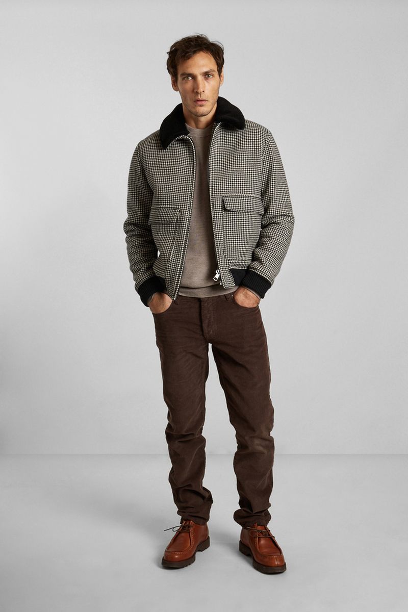 Blouson col mouton en laine vierge fabriqué en France - L'Exception Paris