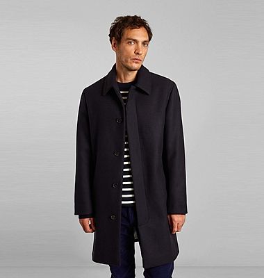 Straight coat in new wool made in France