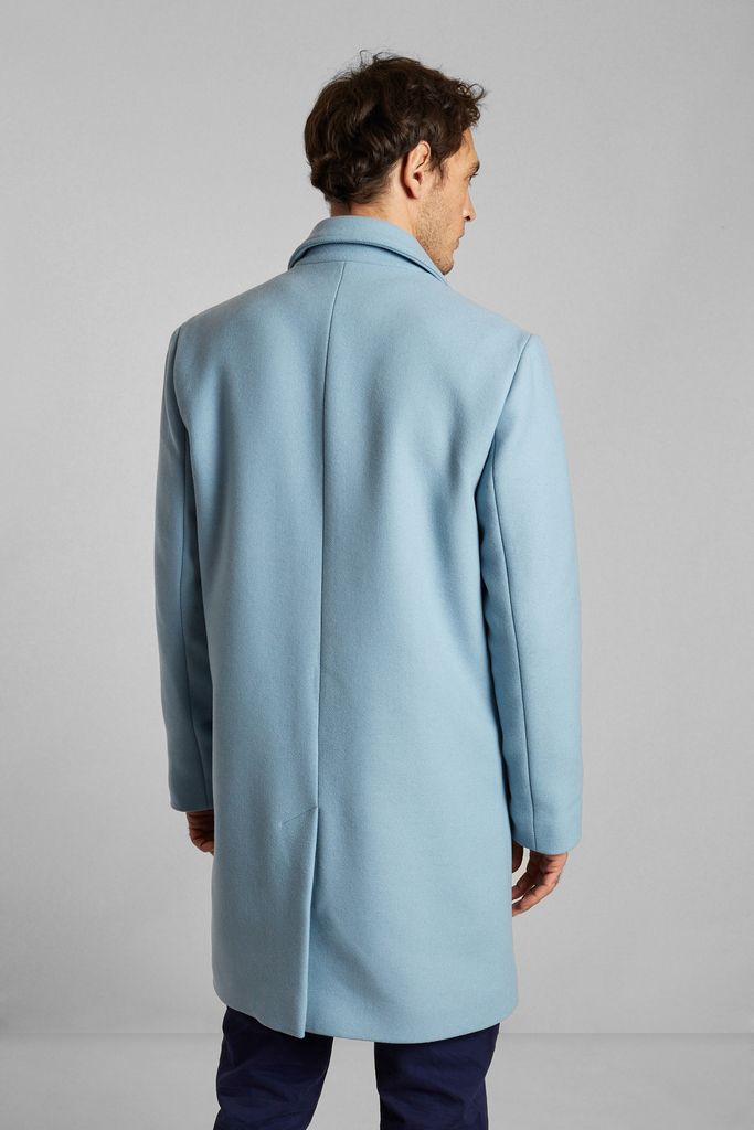 manteau bleu clair laine