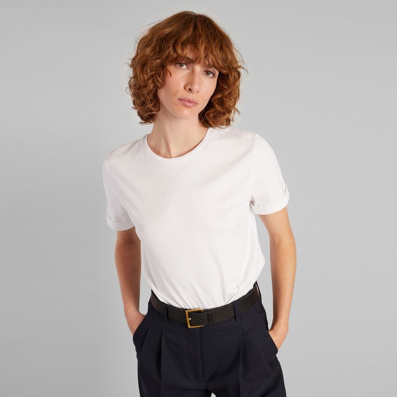T-shirt with rolled up sleeves and embroidery - L'Exception Paris