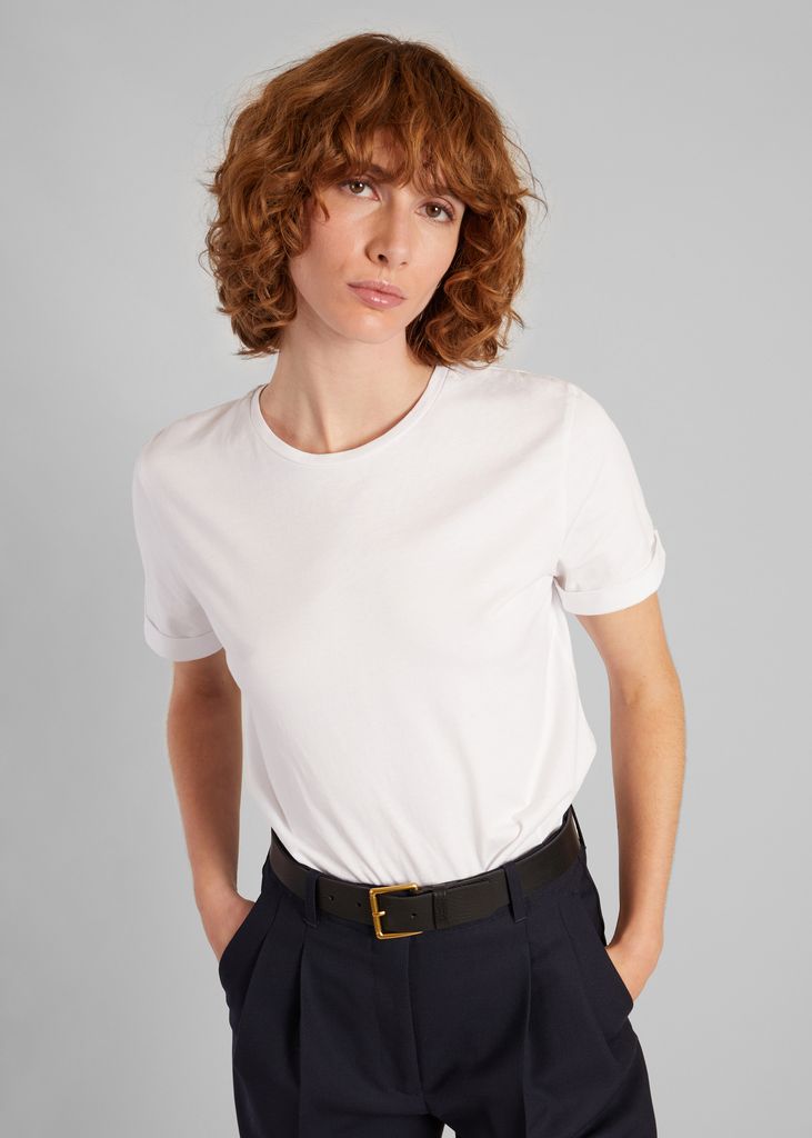 T-shirt with rolled up sleeves and embroidery - L'Exception Paris