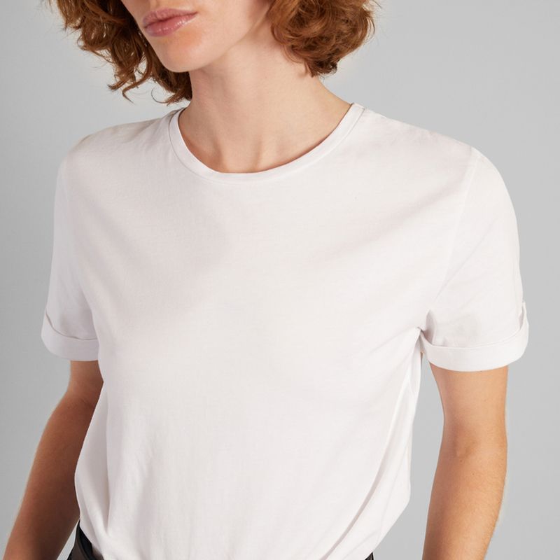 T-Shirt mit hochgekrempelten Ärmeln und Stickerei - L'Exception Paris