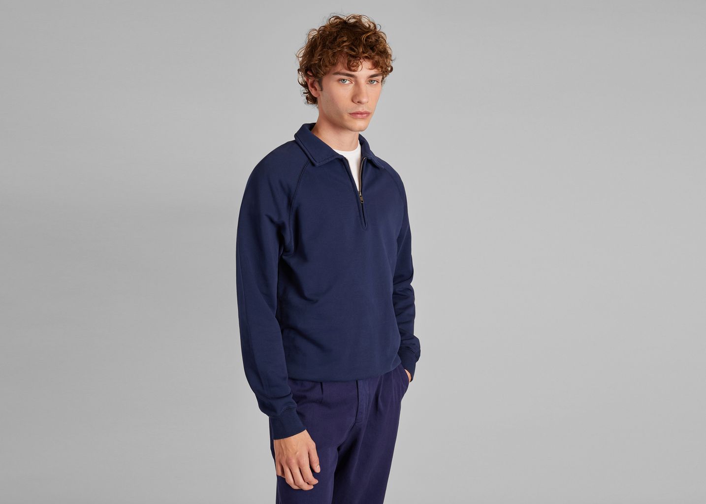 Zip polo shirt in organic cotton - L'Exception Paris