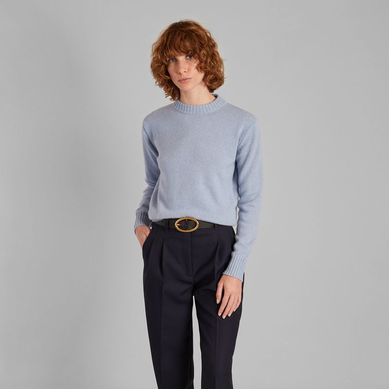 Navy blue pants with darts - Woman - AW2018