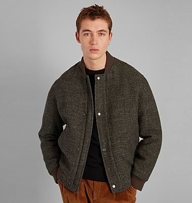 Virgin wool and linen bomber jacket