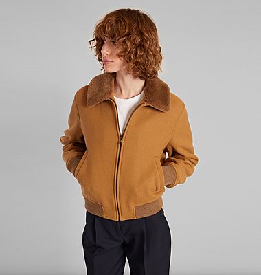 Shearling collar jacket