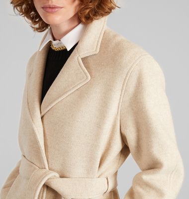 Gerader Mantel aus Schurwolle, hergestellt in Frankreich