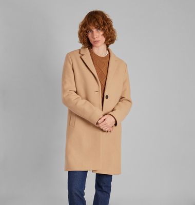 Straight coat in new wool made in France