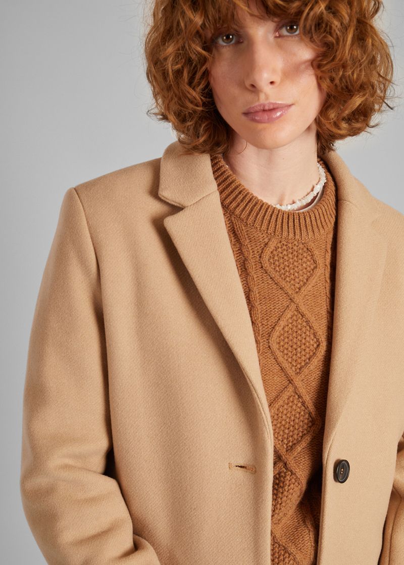 Manteau droit en laine vierge fabriqué en France - L'Exception Paris