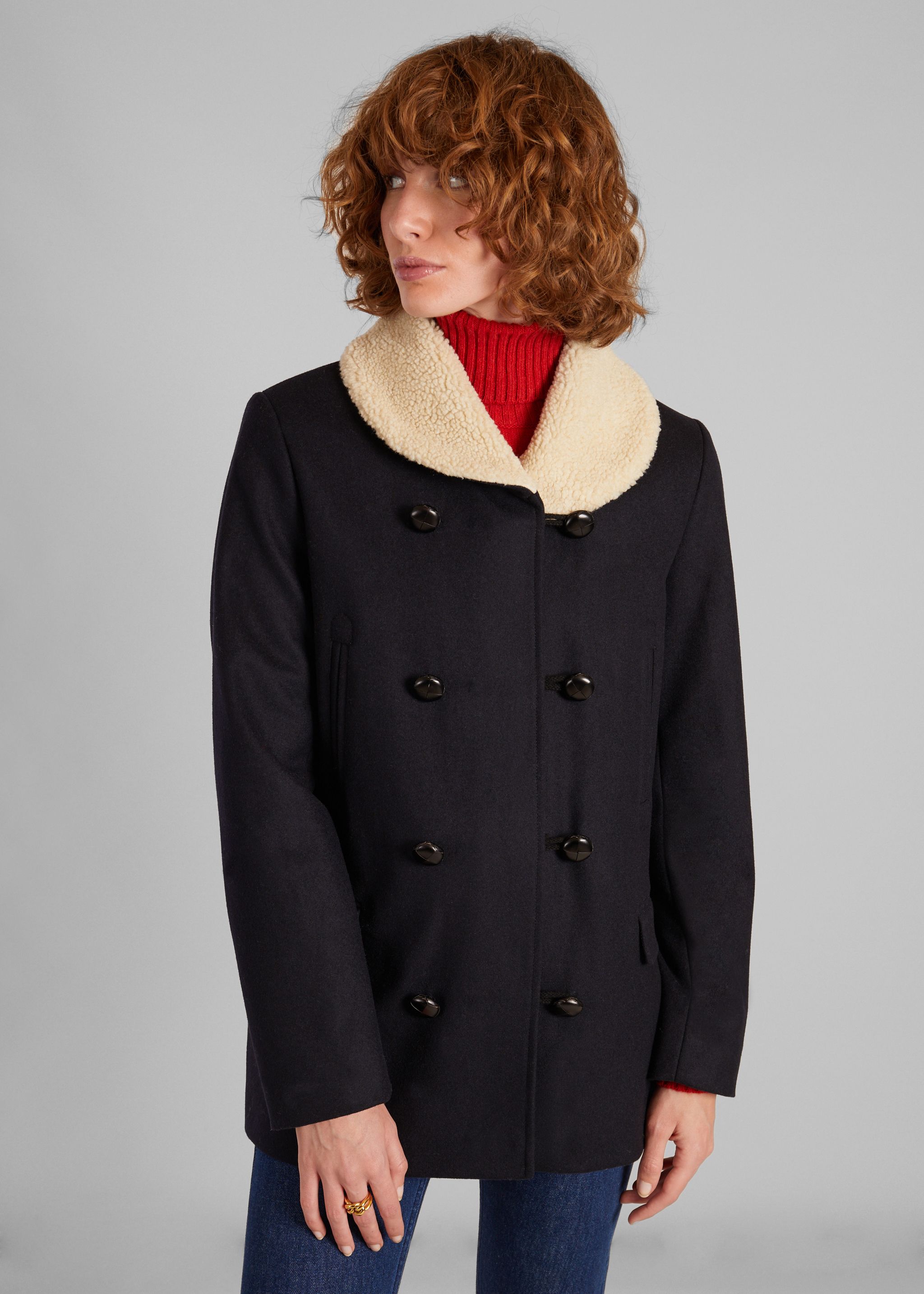 Canadian wool and sheepskin collar made in France - L'Exception Paris