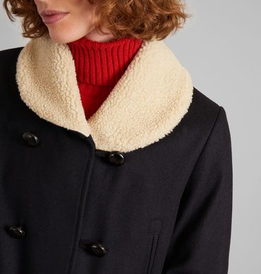 Canadian wool and sheepskin collar made in France