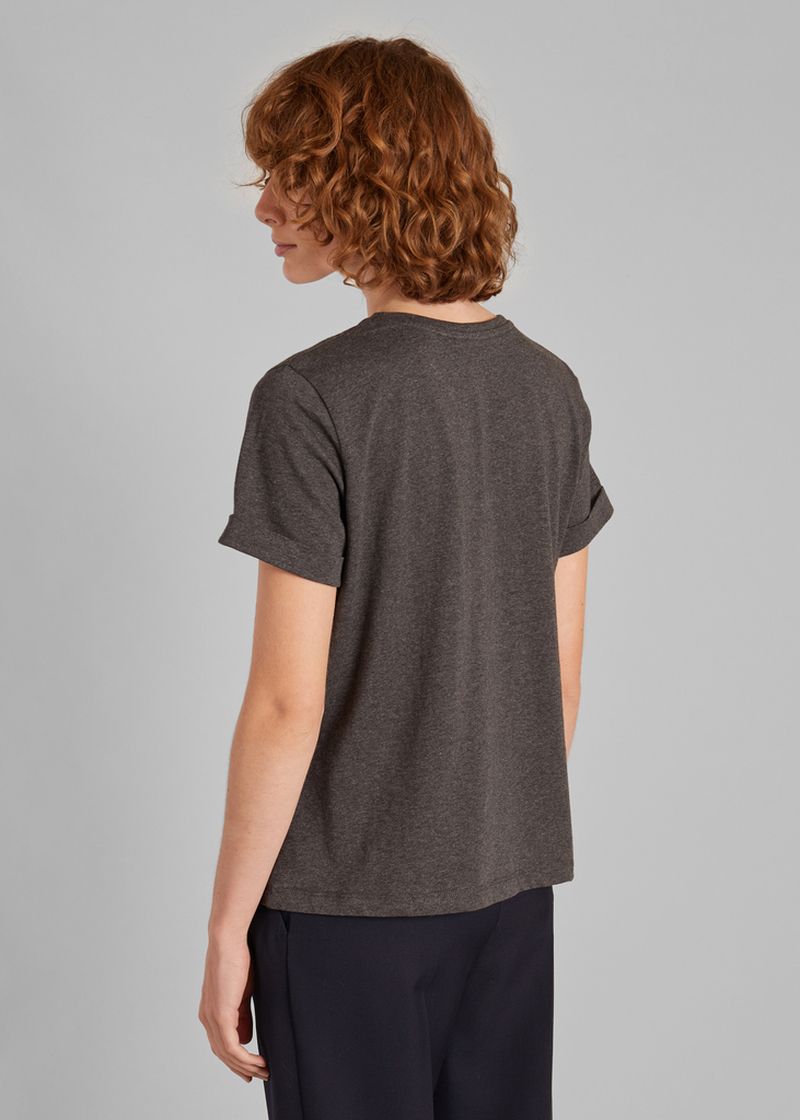 T-Shirt mit hochgekrempelten Ärmeln - L'Exception Paris
