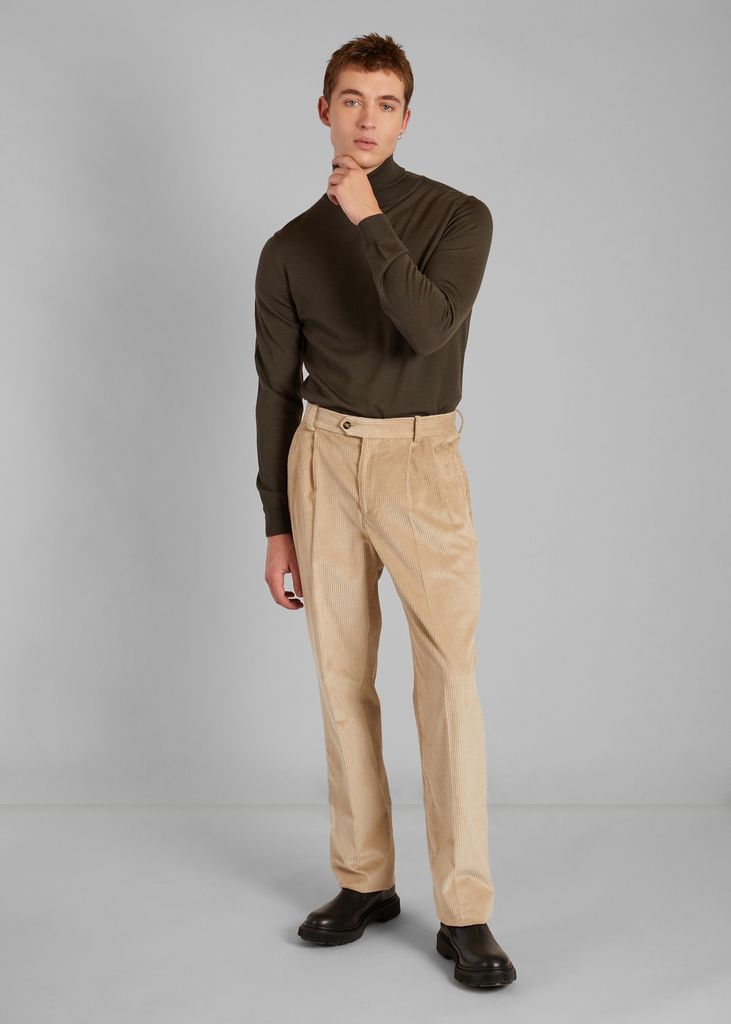 Pantalon à double plis en velours épais - L'Exception Paris