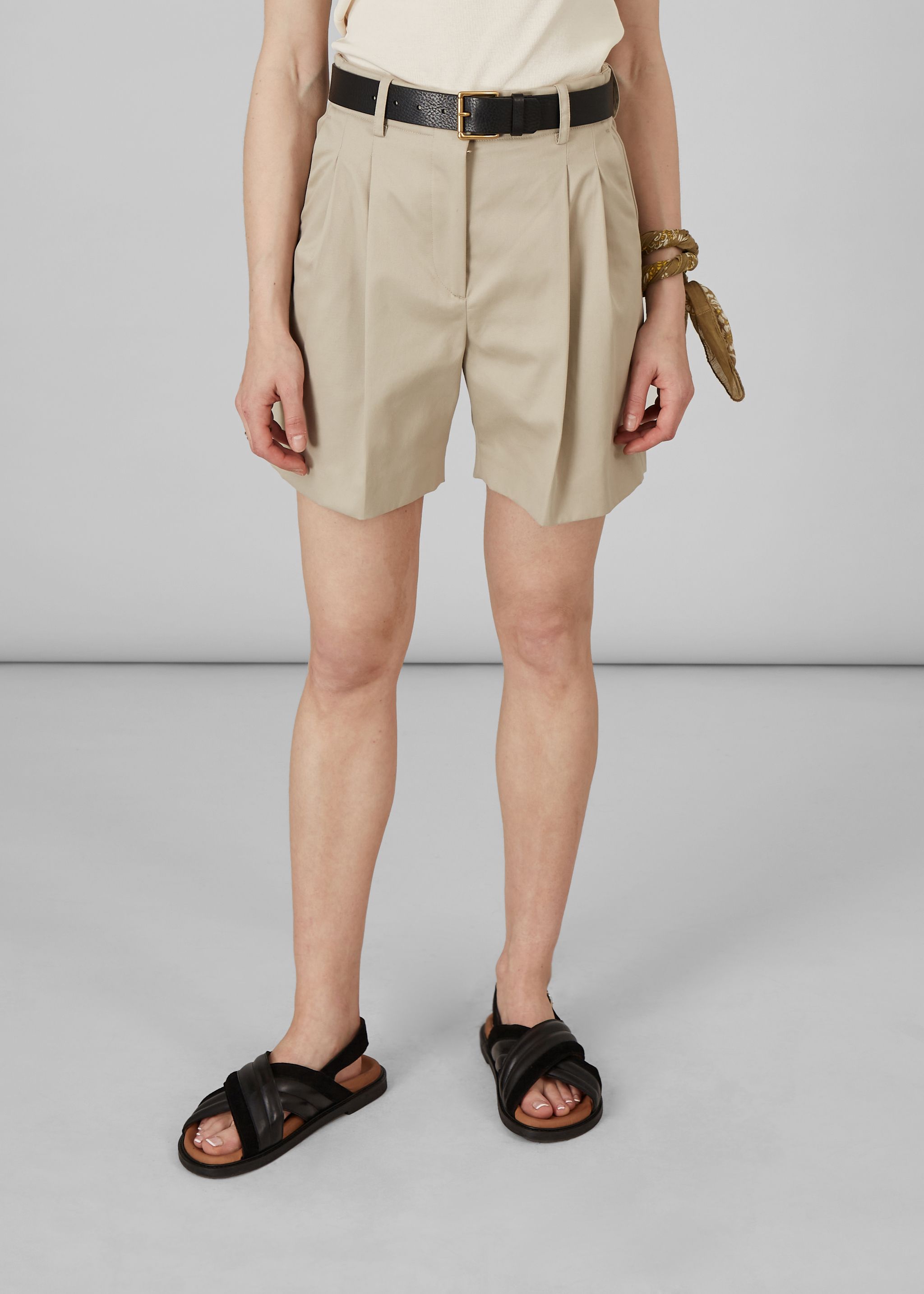 Hoch geschnittene Shorts aus Baumwoll-Twill - L'Exception Paris