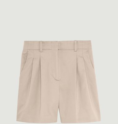 High waist shorts in cotton twill