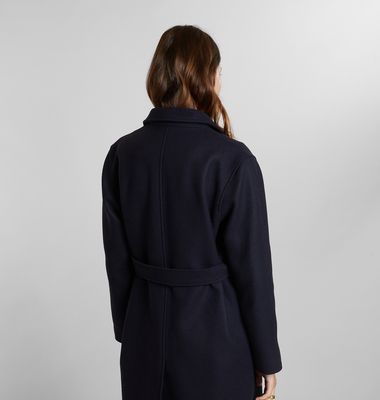 Straight belted overcoat made in France