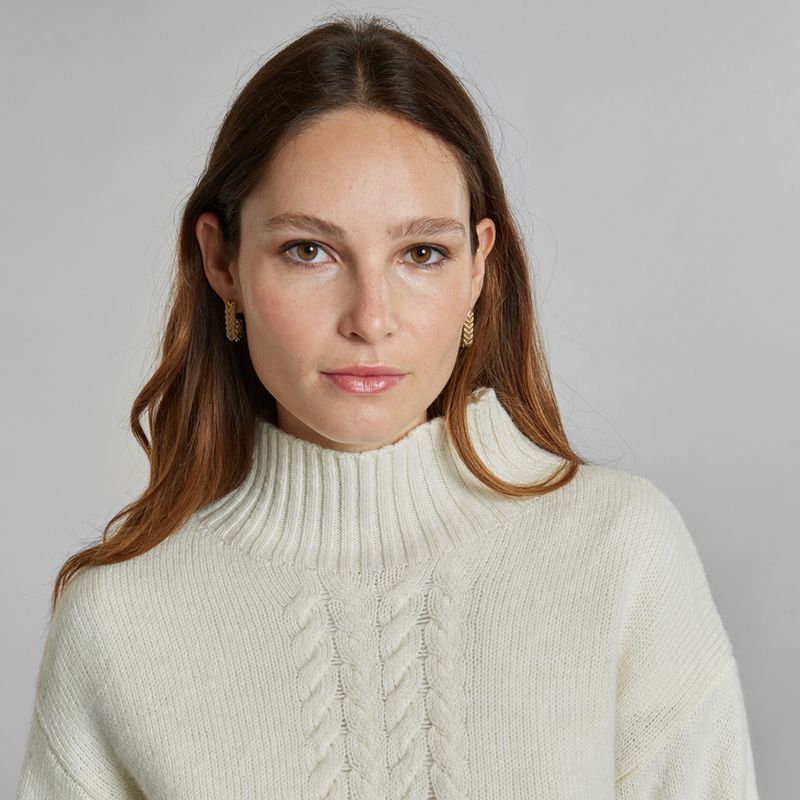 Thick twisted stand-up collar sweater - L'Exception Paris