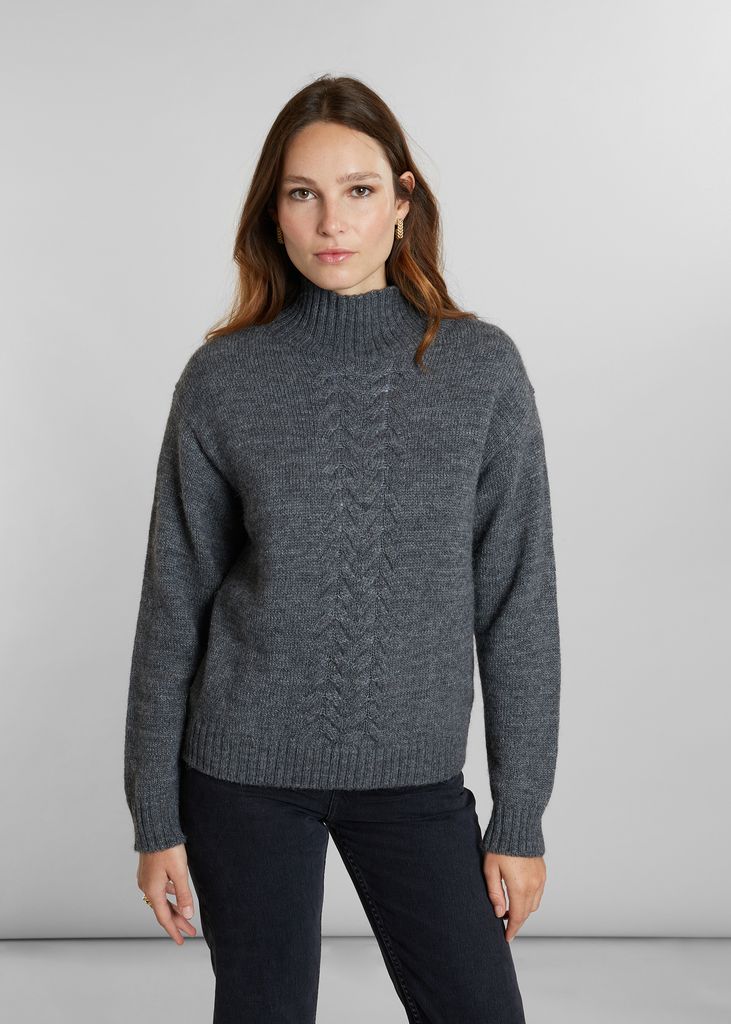 Thick twisted stand-up collar sweater - L'Exception Paris