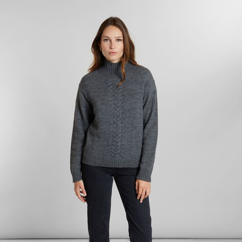 Thick twisted stand-up collar sweater - L'Exception Paris