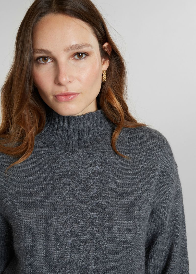 Thick twisted stand-up collar sweater - L'Exception Paris