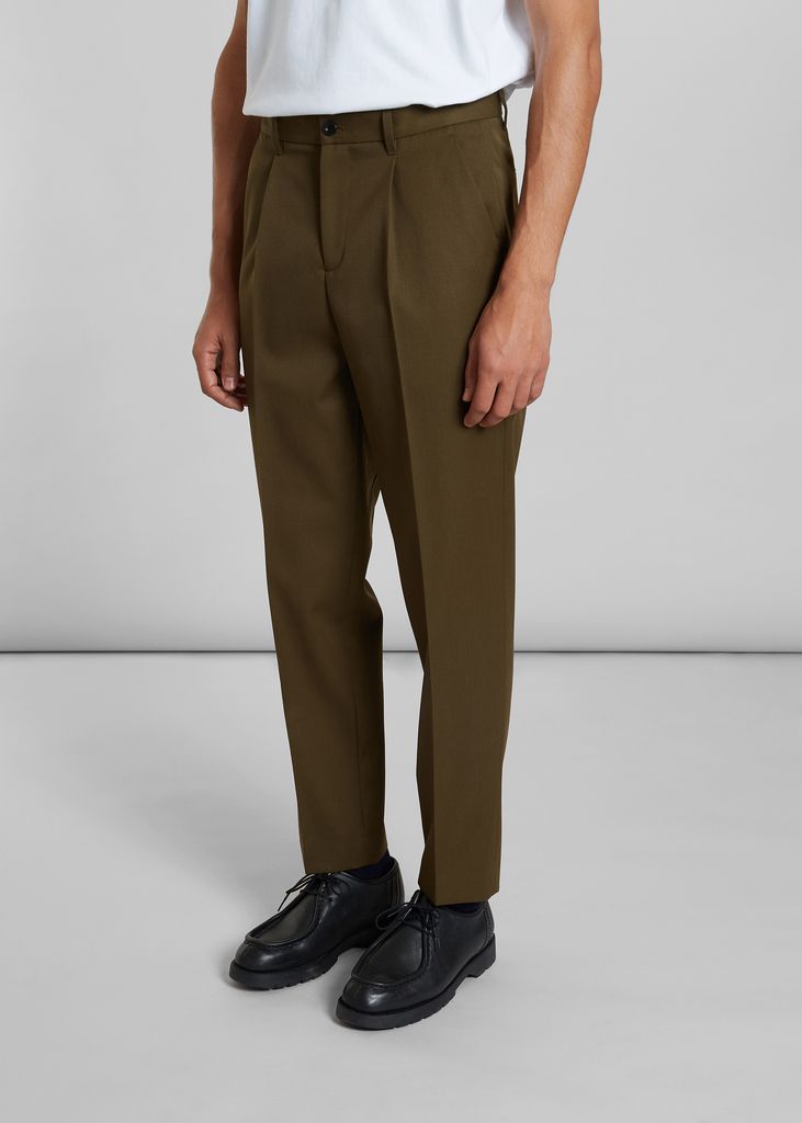 All over check wool blend wide trousers beige woman | ASPESI