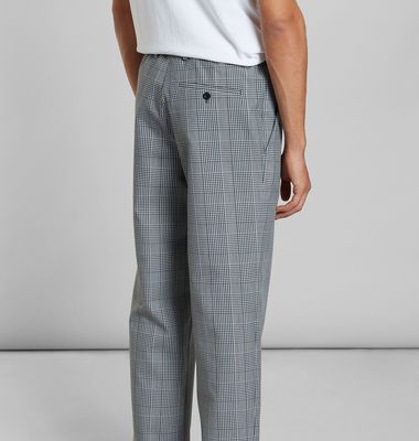 Pantalon taille élastique en laine mélangée