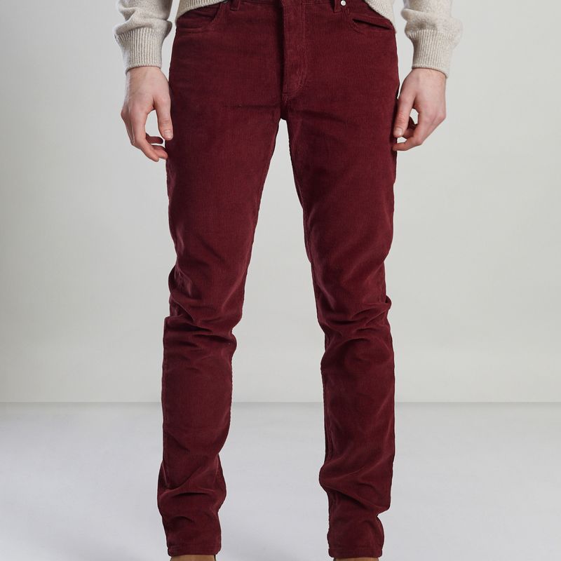 burgundy corduroy pants for men