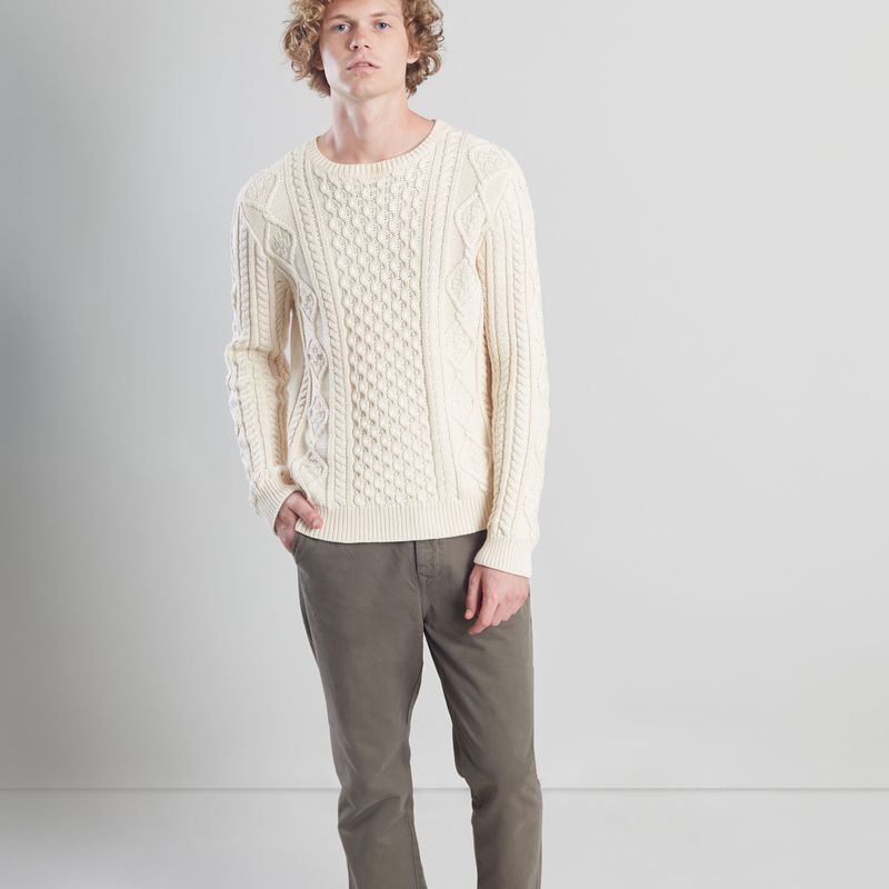 sunspel cable knit sweater
