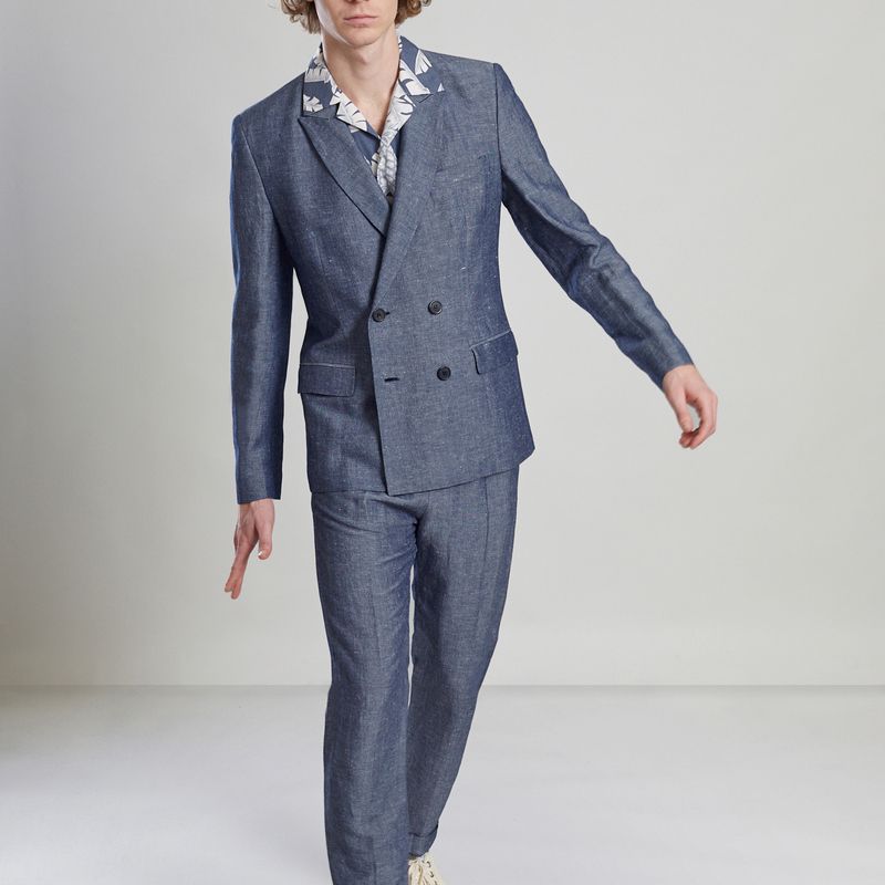 Double Breasted Suit Jacket in Japanese linen blend - L'Exception Paris