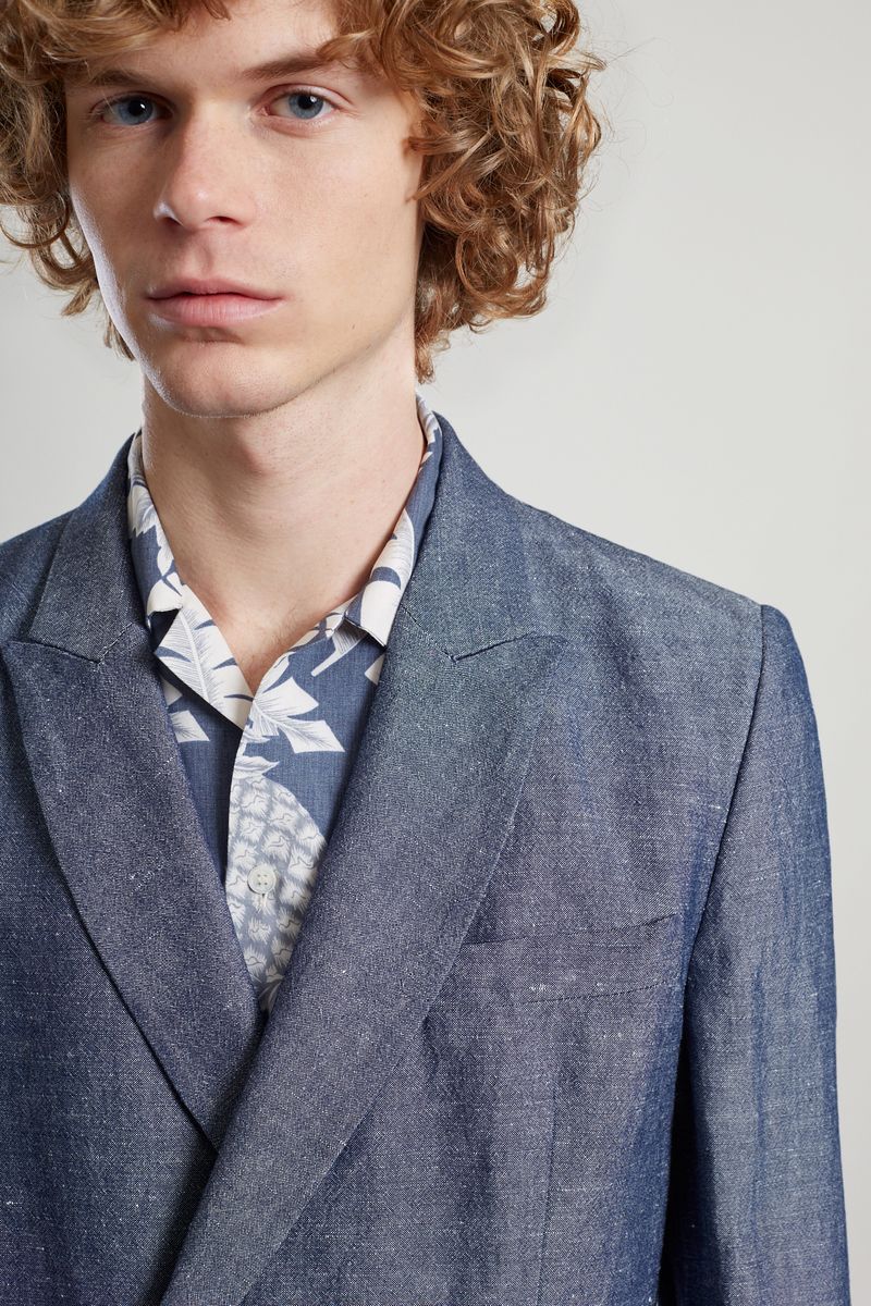 Double Breasted Suit Jacket in Japanese linen blend - L'Exception Paris