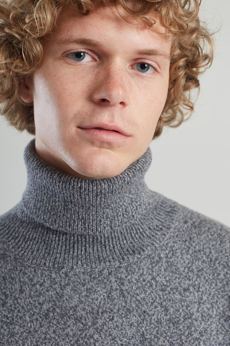 Pull Col Roulé Mouliné en Laine Geelong - L'Exception Paris