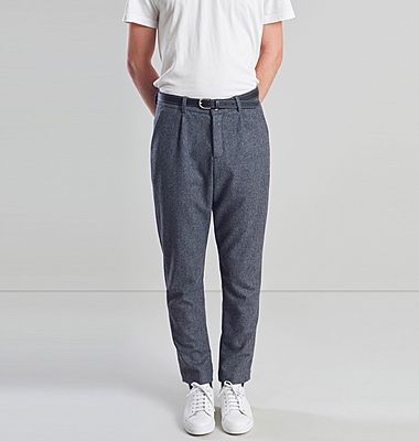 Pantalon à Plis en Laine Japonaise