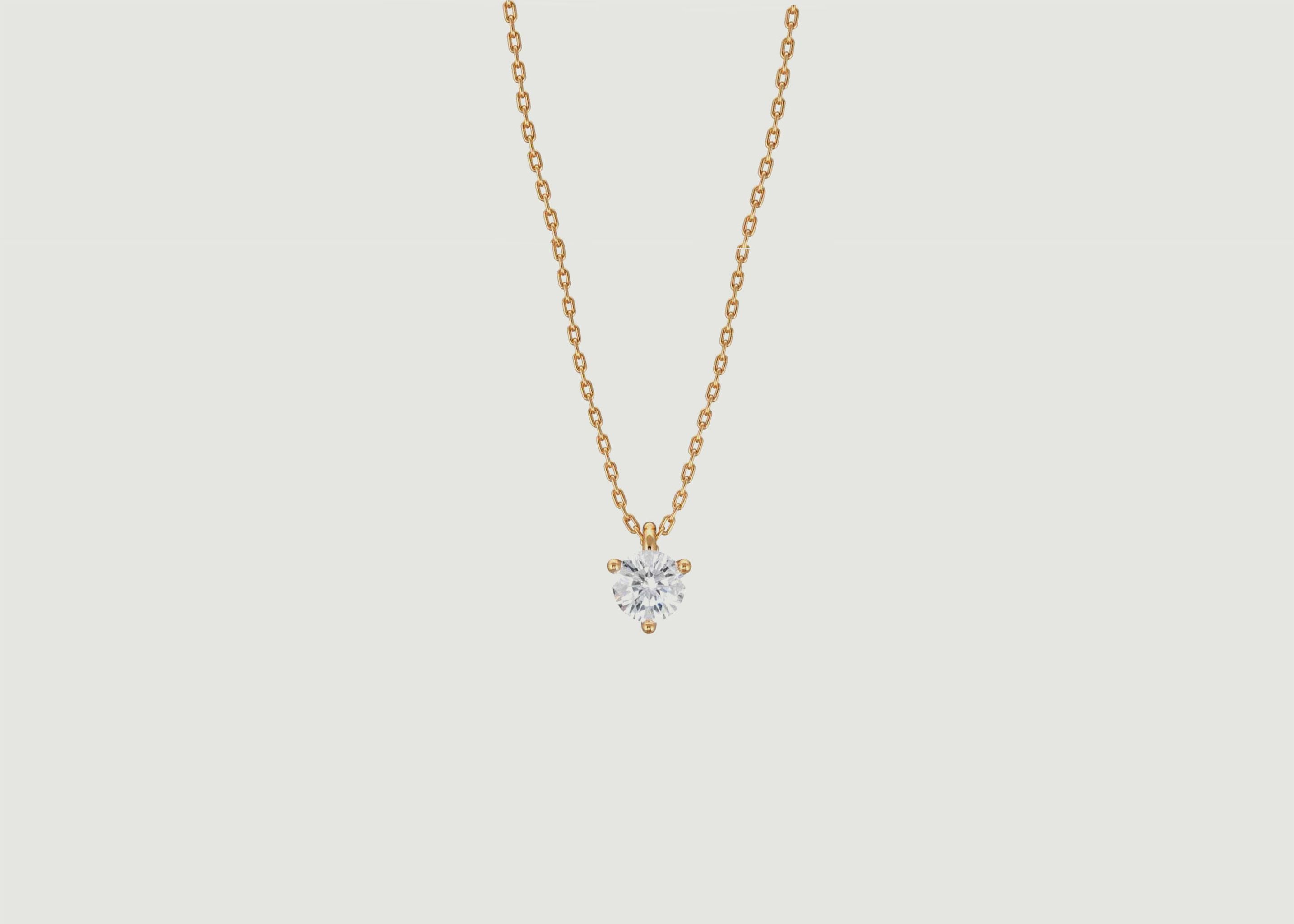 Pendant on chain in 18ct yellow gold recycled Pur.e and 0.25ct diamond - Loyal.e
