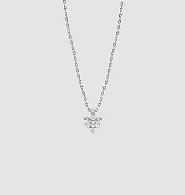 Pendant on chain in 18ct white gold recycled Pur.e and 0.25ct diamond