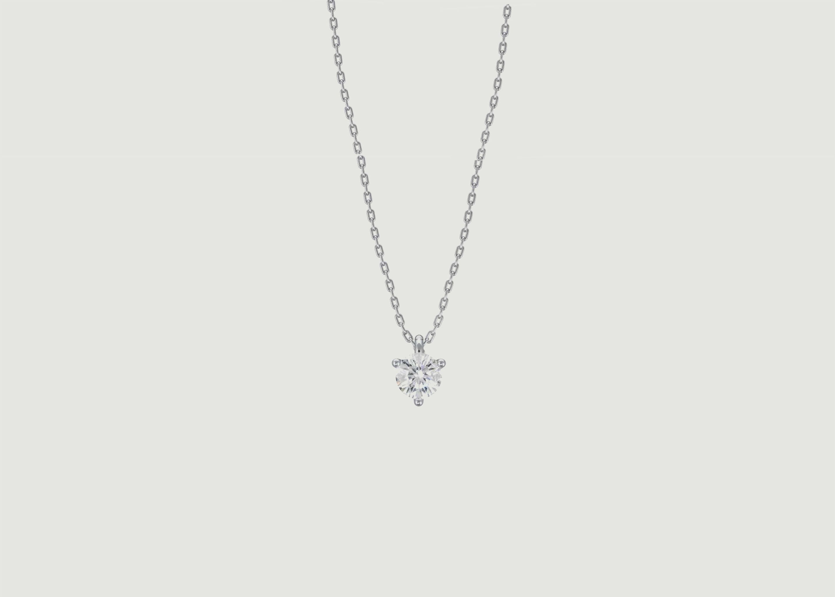 Pendant on chain in 18ct white gold recycled Pur.e and 0.25ct diamond - Loyal.e