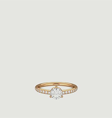 Les Absolu.e.s 0.25ct recycled yellow gold solitaire paved with diamonds
