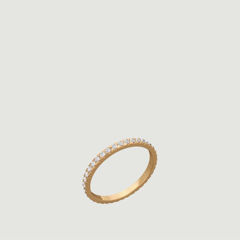 Les Absolu.e.s wedding ring in 18ct recycled yellow gold paved with diamonds - Loyal.e