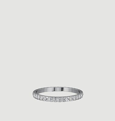Les Absolu.e.s wedding ring in 18ct white gold paved with diamonds