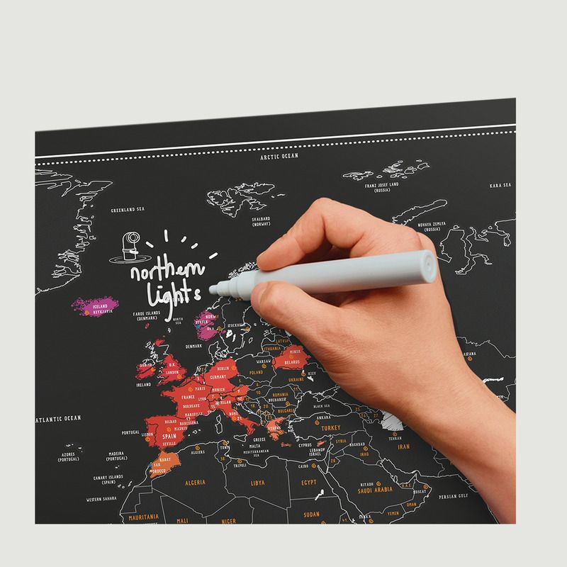 Scratch Off World Map Chalk Edition - Luckies
