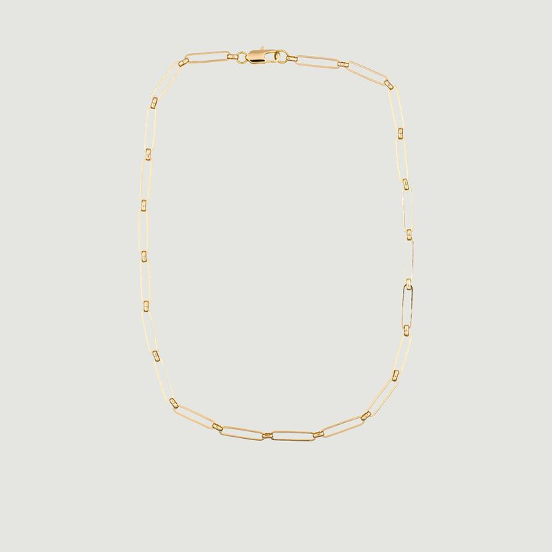 Angele gold plated brass long necklace - Luj Paris