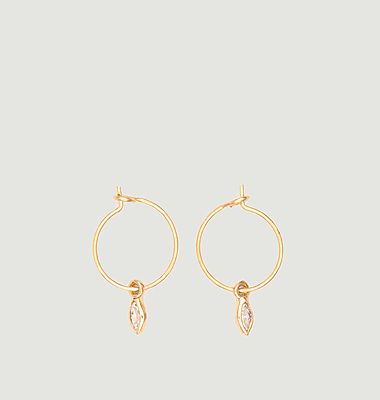 Marquises gold plated brass mini hoop earrings